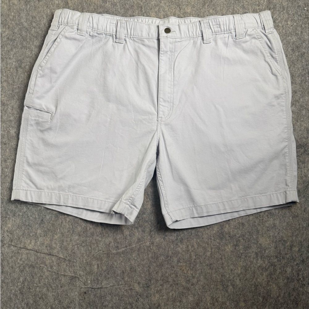 Carhartt Rugged Flex Canvas Cargo Work Shorts Men's 52‎ Gray Cotton Relaxed Fit